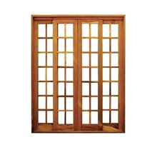 Portal Correr Quadriculado 4 Folhas Itauba Reto Com Fechadura