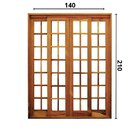 Portal Correr Quadriculado 4 Folhas Itauba Reto Com Fechadura