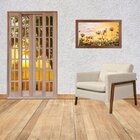 Portal Correr Quadriculado 4 Folhas Mista Reto Com Fechadura