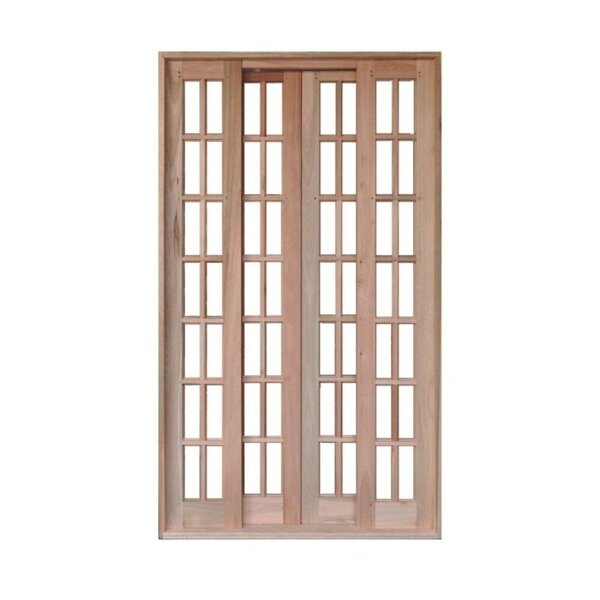 Portal Correr Quadriculado 4 Folhas Mista Reto Com Fechadura