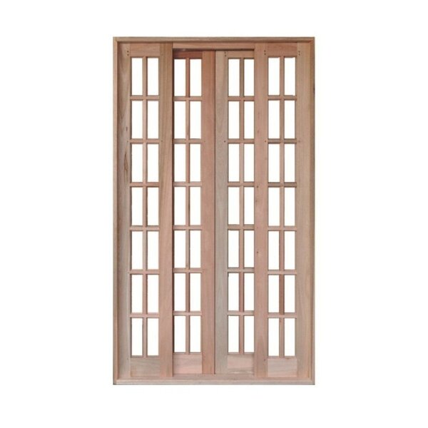 Portal Correr Quadriculado 4 Folhas Mista Reto Com Fechadura