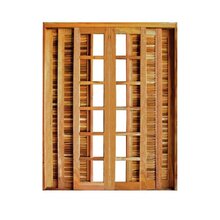 Portal Correr Veneziana 6 Folhas Itauba Reto Com Fechadura 1,