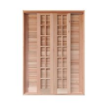 Portal Correr Veneziana 6 Folhas Mista Reto Com Fechadura 1,4