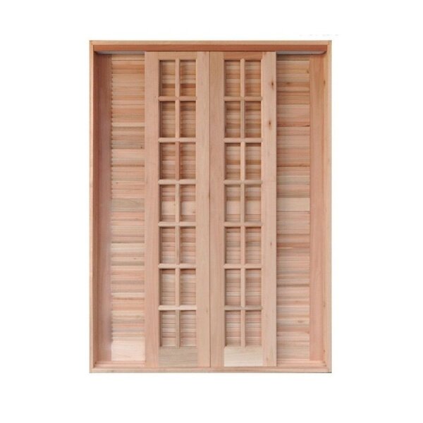 Portal Correr Veneziana 6 Folhas Mista Reto Com Fechadura 1,4