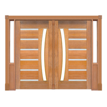 Portal Duplo Pivotante  Friso Metã¡lico Arco P/vidro Mod. 201