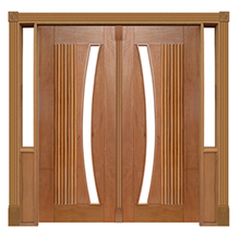 Portal Duplo Pivotante Barcelona Arco P/vidro Mod. 155 Em Mad