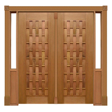 Portal Duplo Pivotante Couro Longo Mod. 110 Em Madeira Maciça