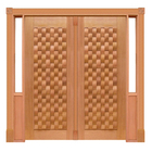 Portal Duplo Pivotante Couro Mod. 050 Em Madeira Maciça Cedro