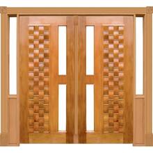 Portal Duplo Pivotante Couro P/vidro Mod. 060 Em Madeira Maci