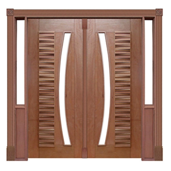 Portal Duplo Pivotante Madri Arco P/vidro Mod. 175 Em Madeira