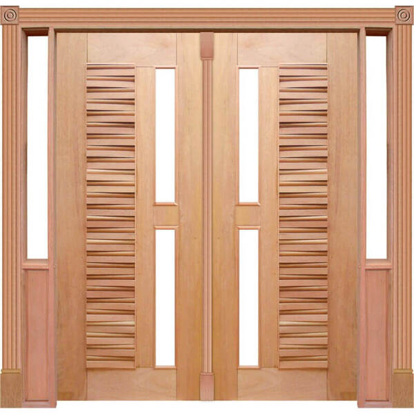 Portal Duplo Pivotante Madri P/vidro Mod. 180 Em Madeira Maci