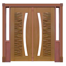 Portal Duplo Pivotante Mix Arco P/vidro Mod. 195 Em Madeira M