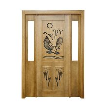 Portal Madeira Maciça Vitrô Duplo Águia Entalhada Completa 14