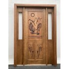 Portal Madeira Maciça Vitrô Duplo Águia Entalhada Completa 14