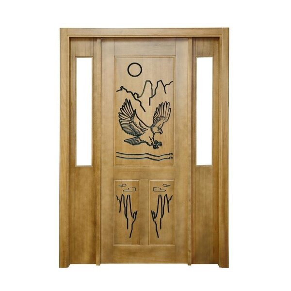 Portal Madeira Maciça Vitrô Duplo Águia Entalhada Completa 14