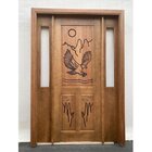 Portal Madeira Maciça Vitrô Duplo Águia Entalhada Completa 15