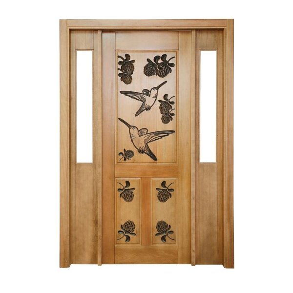 Portal Madeira Maciça Vitrô Duplo Beija Flor Real Entalhada C