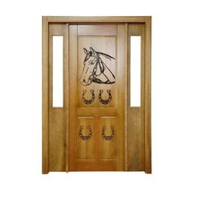 Portal Madeira Maciça Vitrô Duplo Cavalo Entalhada Completa 1