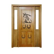 Portal Madeira Maciça Vitrô Duplo Cavalo Entalhada Completa 1