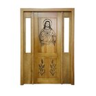 Portal Madeira Maciça Vitrô Duplo Cristo Entalhada Completa 1