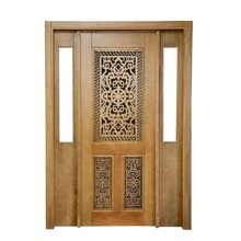 Portal Madeira Maciça Vitrô Duplo Lima Entalhada Completa 143