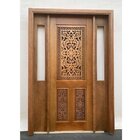 Portal Madeira Maciça Vitrô Duplo Lima Entalhada Completa 153