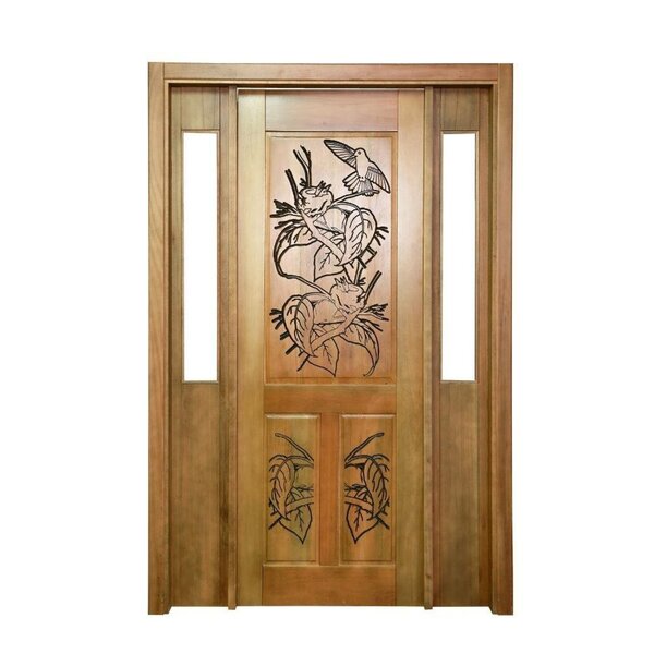 Portal Madeira Maciça Vitrô Duplo Ninho Entalhada Completa 14