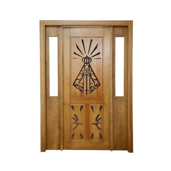 Portal Madeira Maciça Vitrô Duplo Santa Entalhada Completa 143x213x14cm ...