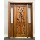 Portal Madeira Maciça Vitrô Duplo Santa Entalhada Completa 14