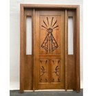 Portal Madeira Maciça Vitrô Duplo Santa Entalhada Completa 14