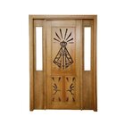 Portal Madeira Maciça Vitrô Duplo Santa Entalhada Completa 15