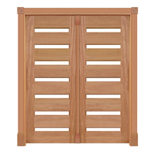 Portal Pivotante 07 Vidros Mod. 355 Em Madeira Maciça Cedro A