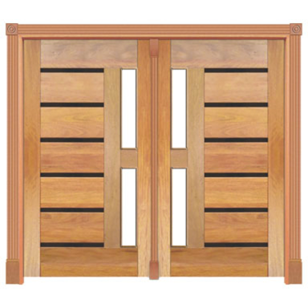 Portal Pivotante  Friso Preto P/vidro Mod. 562 Em Madeira Mac