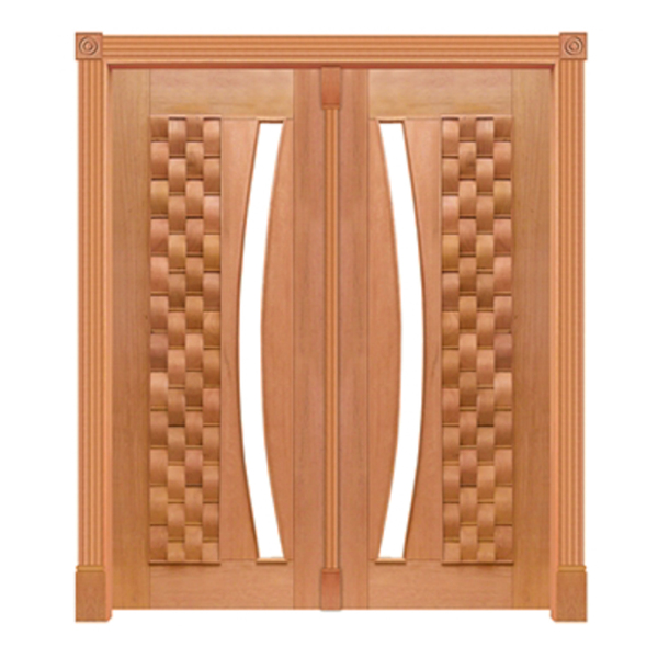 Portal Pivotante Couro Arco P/vidro Mod. 370 Em Madeira Maciç