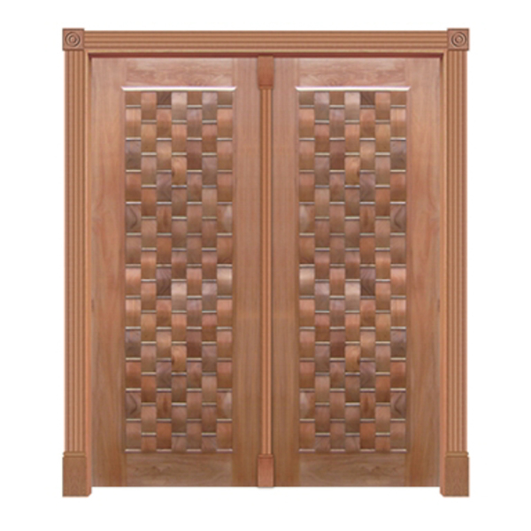 Portal Pivotante Couro Mod. 360 Em Madeira Maciça Cedro Arana