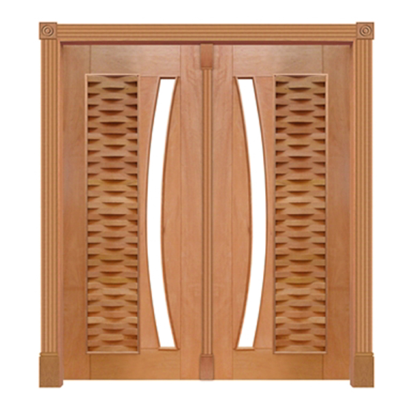 Portal Pivotante Ripada Arco P/vidro Mod. 305 Em Madeira Maci