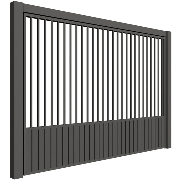 Portão de Aço Social Misto Macaé Basculante 460x250cm Mega Portões