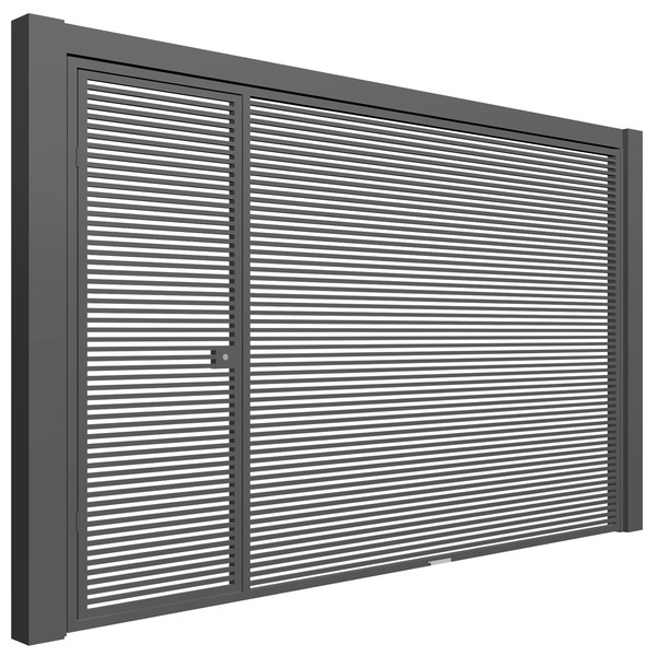 Portão de Aço Social Misto São Paulo Basculante 285x250cm Mega Portões