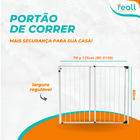 Portão De Correr Com Altura De 85 Cm E Largura Regulável De 7