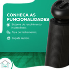 Portão De Segurança Para Pet Bebe Preto Tela Recolhimento