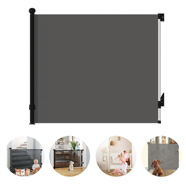 Portão De Segurança Retrátil 1,80 Preto Para Bebês