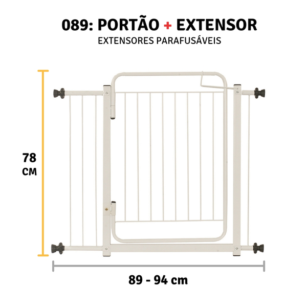 Portao Pet Cachorros Grade De Protecao Porta Bebe 94 Cm Branco Leroy Merlin