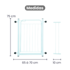 Portão Segurança Pet Grade Proteção 75cm Cães Bebês Gudim