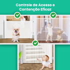 Portão Segurança Pet Tela 1,80 Branco Tela Recolhimento
