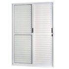 Portas De Alumínio Veneziana 210x160cm 3 Folhas 1 Fixa Com Vi