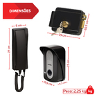 Porteiro Eletrônico Preto Acesso Tag Rfid Com Fechadura Elétr