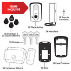 Porteiro Eletrônico Preto Acesso Tag Rfid Com Fechadura Elétr