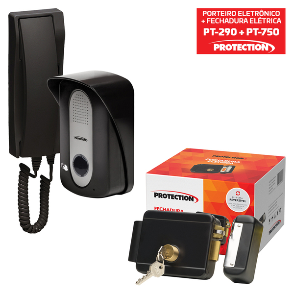 Porteiro Eletrônico Preto Acesso Tag Rfid Com Fechadura Elétr