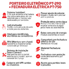 Porteiro Eletrônico Preto Acesso Tag Rfid Com Fechadura Elétr