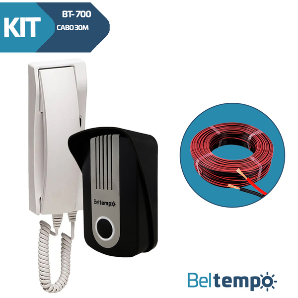 Porteiro Eletronico Residencial Seguro + 30m Cabo Instalação